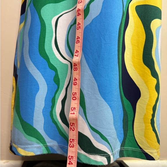 Donna Morgan Blue Riviera Swirl Maxi Dress Short Sleeve Size 10 - Picture 10 of 10